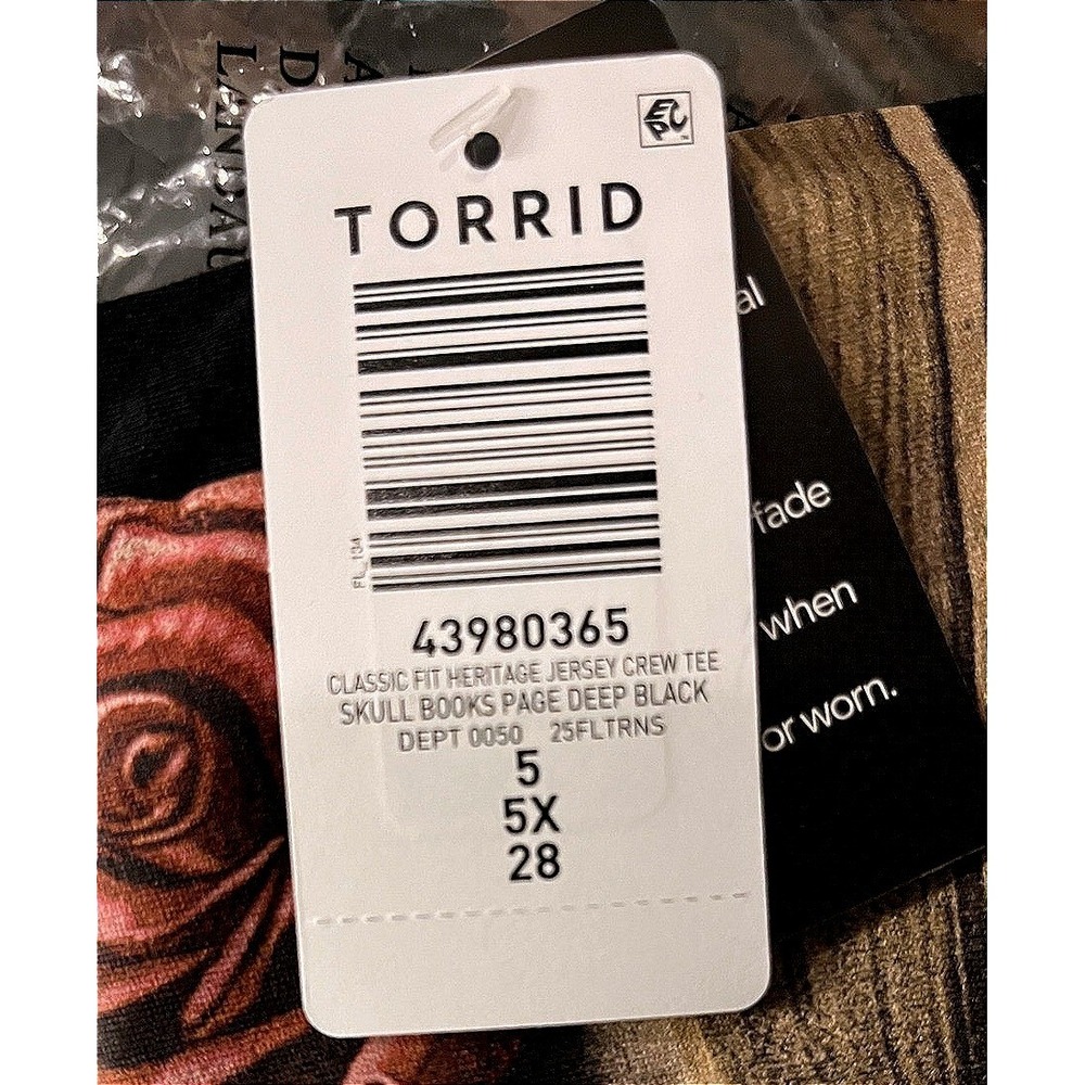 NWT Torrid Skull Books Jersey Crew Tee 5X - Picture 9 of 10
